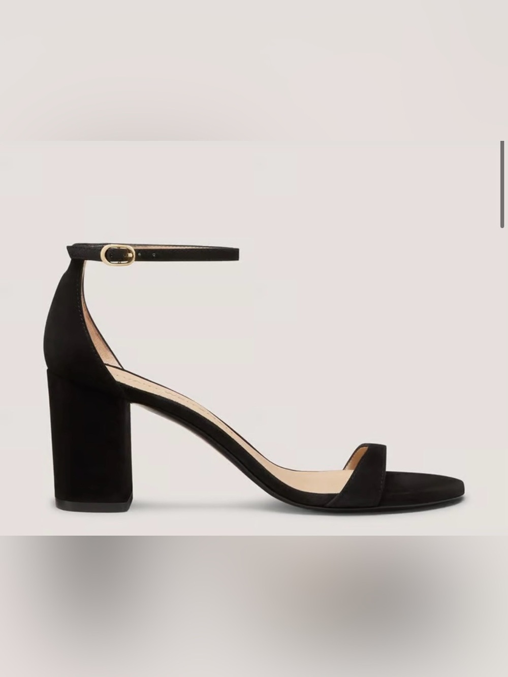 Nudist Block-Heal 75 Sandals Black Suede